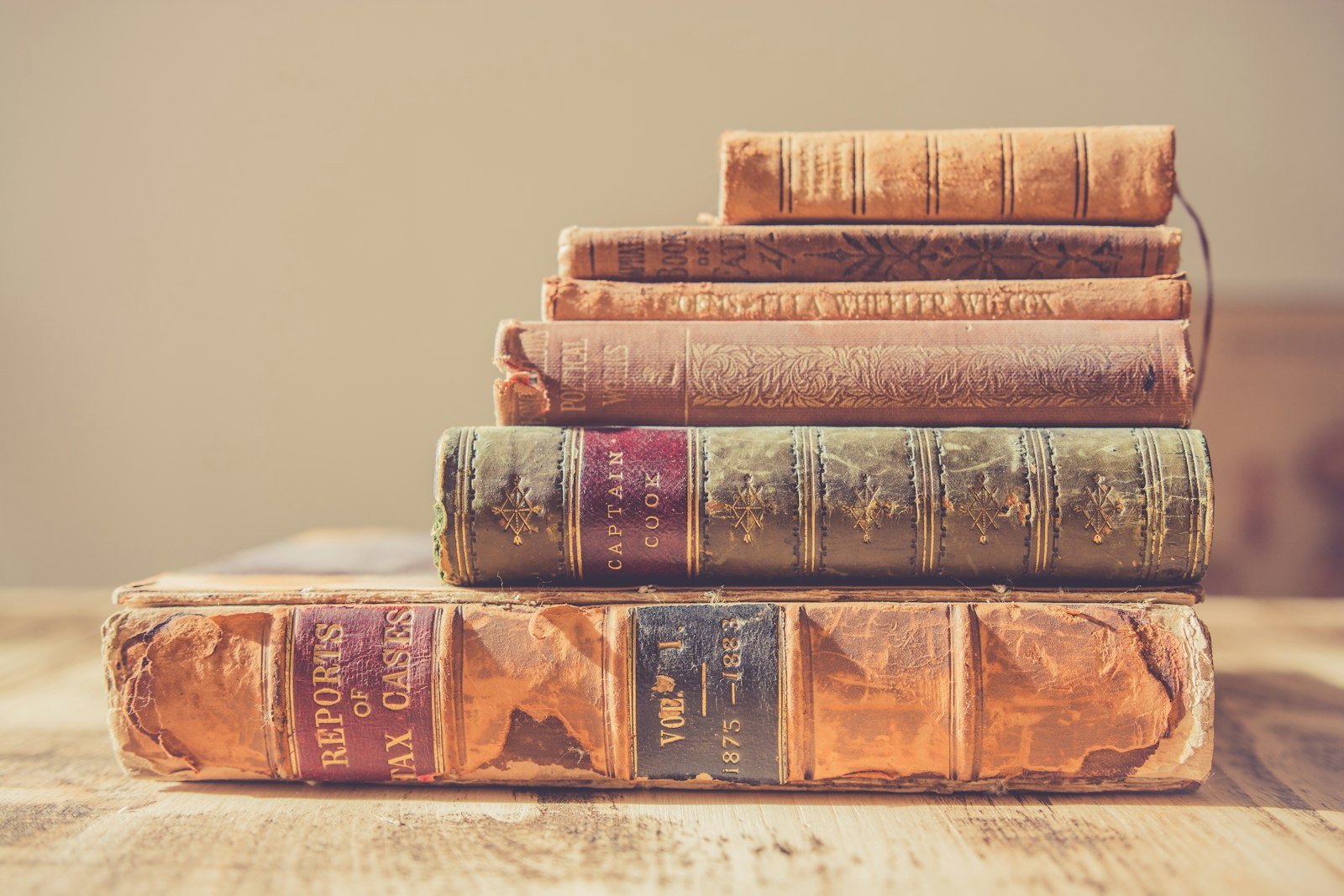 A leather-bound antique book